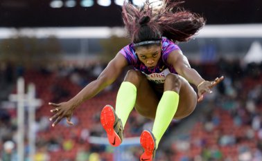 Caterine Ibargüen cierró una temporada poco usual para lo que estaba acostumbrada a hacer, porque venía de ganar cuatro Ligas Diamante. AFP