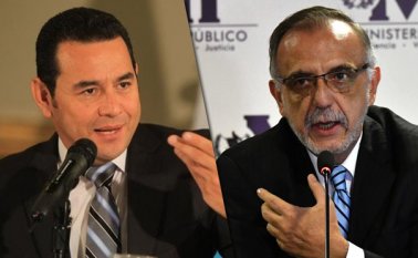 Jimmy Morales, presidente de Guatemala e Iván Velásquez, jefe de una misión de la ONU contra la impunidad. Archivo particular