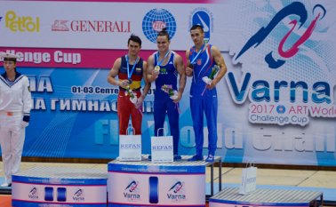 EL gimnasta cucuteño estuvo cerca de conseguir el oro en la barra fija. Por una mejor ejecución, finalmente se lo llevó el brasilero Caio Souza. Cortesía