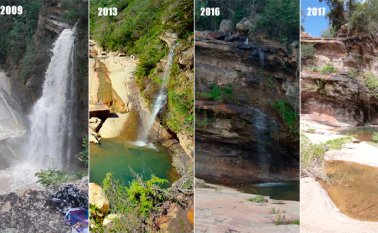 La cascada, el atractivo de este lugar, murió en menos de 7 años. César Obando y archivo