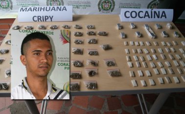 Jhonny Fran Bayona Bautista deberá responder por el delito de fabricación tráfico o porte de estupefacientes. Policía