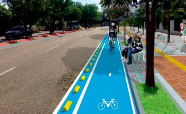 Diseño virtual de renovación de la ciclorruta de la avenida Gran Colombia. Este tramo hace parte del Plan de Ciclorrutas Metropolitanas, que busca construir 120 kilómetros de ciclorrutas articuladas. Archivo