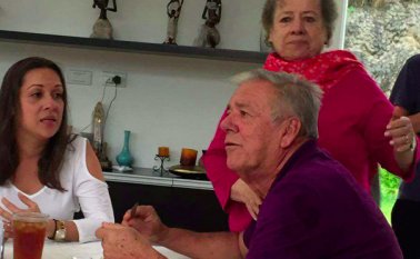 Adalberto Casadiego Angarita disfrutó ayer de un almuerzo con su familia al volver a la libertad. Cortesía