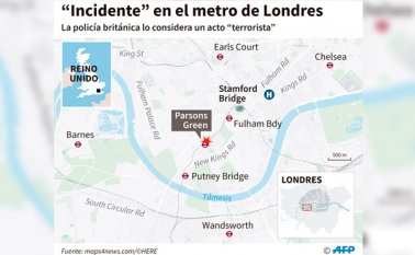 El atentado, el quinto en seis meses en Reino Unido, fue cometido con una bomba de fabricación casera colocada el viernes. AFP