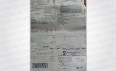 Copia de la última factura que recibió la usuaria Ana Teresa Vera. Orlando Carvajal