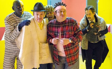 ‘Piroberta’, ‘Micolta’, ‘Don Jediondo’, ‘Carroloco’,  y ‘El Mono’ Sánchez, los actores principales de ‘El Coco’. Colprensa