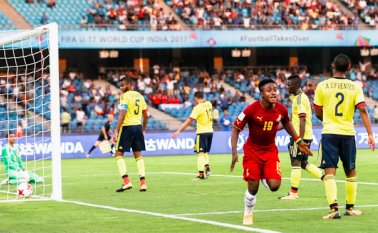 El único tanto del encuentro llegó en el minuto 39 con Ibrahim Sadiq. Fifa.com