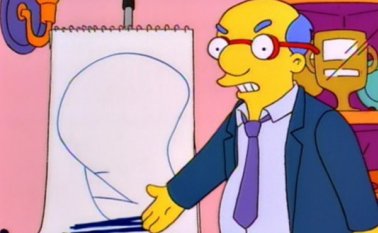 Escena donde Kirk Van Houten dibuja la dignidad Internet