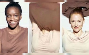 En el vídeo en cuestión se ve a una mujer negra con una camiseta marrón junto a una botella del producto. Twitter