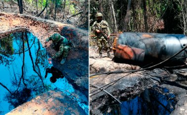 Este año, el Ejército ha destruido 13 refinerías ilegales en el departamento. Ejército Nacional
