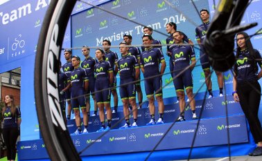 Equipo Movistar Team en Colombia. Colprensa