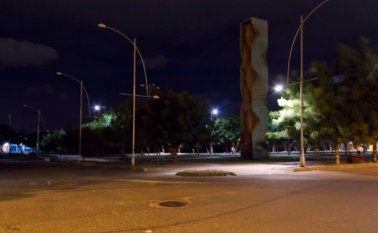 Así luce el parque Lineal en las noches. Alfredo Estévez