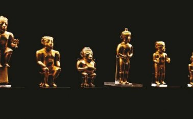 El tesoro lo componen 122 piezas de oro que actualmente reposan en el Museo de América de Madrid. Archivo