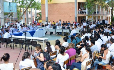 Los estudiantes mostraron los 11 puntos que buscaban resolver con situaciones muy puntuales. Mario Franco