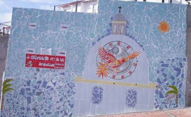 Así se ve uno de los muros del nuevo Gramalote. Cortesía