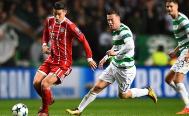 El Bayern ganó en Glasgow con tantos de Kingsley Coman y Javi Martínez. AFP