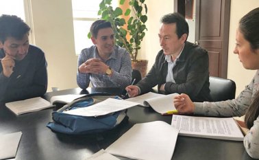 Concejales ponentes del proyecto de acuerdo: Jesús Villamizar, Ovidio Carvajal y Leidy Parra. Ellos analizan el presupuesto para cada rubro asignado. Cortesía