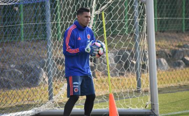 Leandro Castellanos, portero nortesantandereano, podría actuar hoy ante Corea del Sur. Junto a James Rodríguez serían dos deportistas en representación del departamento, en la Selección Colombia. Colprensa