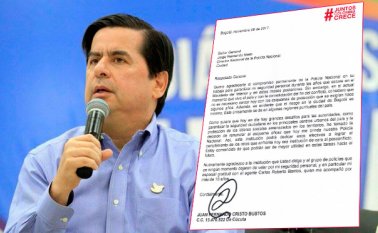 "Agradezco a la institución que usted dirige y al grupo de policías que en ningún momento dejaron de velar por mi seguridad personal", le escribió Cristo al general Jorge Hernando Nieto, director de la Policía. La Opinión