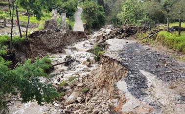 La infraestructura vial y los cultivos de estos municipios fueron los más afectados, según el balance ofrecido ayer por la Secretaría de Gestión de Riesgo. Cortesía
