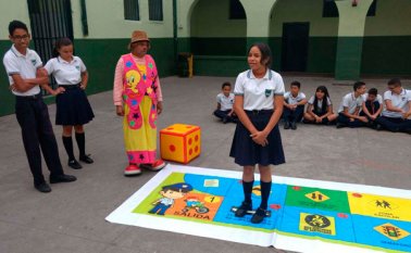 En el colegio José Eusebio Caro de Ocaña se hizo el lanzamiento de un juego didáctico para apoyar la labor de promoción de cultura vial. Cortesía