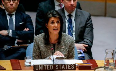 "Y si hay una guerra, no se equivoquen, el régimen norcoreano será totalmente destruido", dijo la embajadora estadounidense Haley. AFP