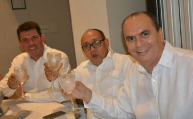 Andrés Hoyos, dirigente del gremio ganadero y de Asozulia, Carlos Luna, Presidente de la Cámara de Comercio de la ciudad y Jairo Mendoza, Gerente del Acueducto Metropolitano. Cortesía