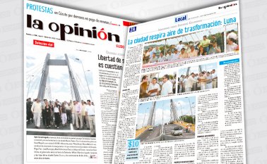 El puente de tirantas fue inaugurado el 26 de diciembre de 2007 y así informó La Opinión esta noticia. La Opinión