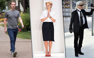 Mark Zuckerberg, Carolina Herrera y Karl Lagerfeld. Archivo particular