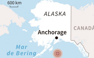 El sismo se produjo en el Golfo de Alaska, a unos 280 km al sureste de la ciudad de Kodiak. AFP