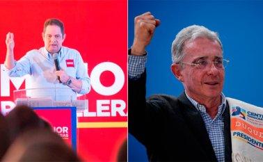 Ambos líderes viajaron a Manizales para cumplir actividades de campaña. Archivo