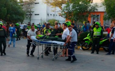 Atentado a la estación de Policía en el barrio San José, al sur de Barranquilla.
Colprensa