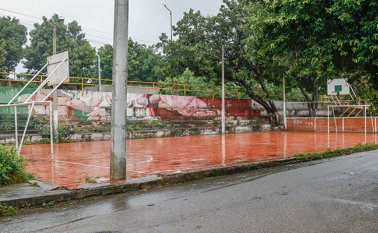 La cancha y el salón comunal serán reconstruidos por medio de un convenio entre Gobernación y alcaldía de Los Patios. Mario Franco