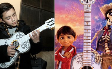 Luis Ángel, vestido de charro, desea triunfar en la música tradicional mexicana inspirado en el Ernesto de la Cruz real: Pedro Infante (1917-1957), una leyenda del cine mexicano. AFP