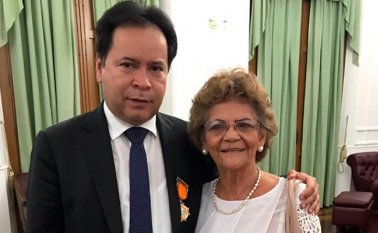 El gobernador William Villamizar y su mamá Matilda Laguado de Villamizar. Cortesía