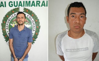 Berney Lemus Álvarez (izquierda) y Wilfredo Padilla Rodríguez fueron capturados por la Policía Metropolitana de Cúcuta. Policía Nacional