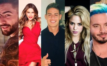 Maluma, Sofía Vergara, James Rodríguez,  Shakira y J Balvin. Internet