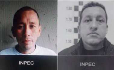De izquierda a derecha: Jhon Alejandro Gutiérrez Rincón y Olmedo Vargas Padilla. Inpec