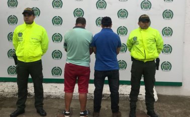 Los dos sindicados quedaron a disposición de la autoridad competente y un juez los envió a la cárcel. Policía Nacional