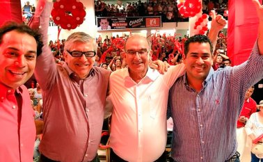 En la foto: Jaime Marthey, César Gaviria, Humberto de la Calle y Alejandro Carlos Chacón. Colprensa