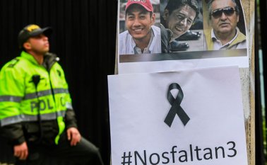 En el sector ecuatoriano Mataje, frontera con Colombia, se produjo el secuestro de los periodistas, asesinados después por un grupo disidente de las Farc. AFP