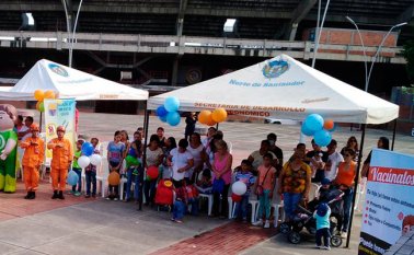 El Instituto Departamental de Salud coordina la jornada en los 40 municipios del departamento. En Cúcuta uno de los puntos principales está en la Plaza de Banderas.  Tomada de Twitter