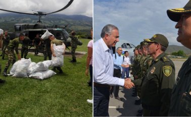 El vicepresidente Naranjo llegó cerca de las 9:00 a Ocaña para comenzar su trabajo y hallar las soluciones necesarias para enfrentar los problemas de orden público. Cortesía