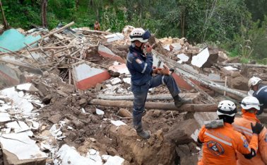La casa fue derribada por la Policía y los organismos de socorro en la parte alta del barrio El Arenal. Cortesía