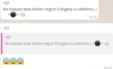 Este es el mensaje viral que hace que se congele el celular si presionas el circulo negro. Colprensa