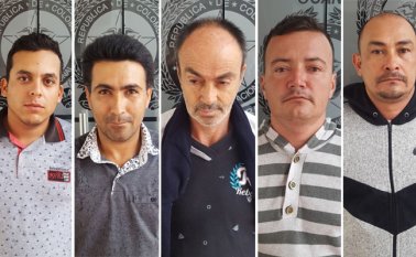 Carlos Batista Urdaneta, Clodomiro Quintero Anteliz, Hernando Sanjuán López, Aníbal Navarro Álvarez y Orielson Vega Ascanio. Policía Nacional