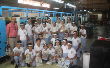 Los niños conocieron los procedimientos que se implementan en la impresión del periódico. Giovanny Rojas