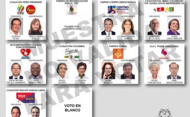 Foto del tarjetón. Cortesía