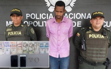 La Policía indicó que el delincuente quedó a disposición de la Fiscalía y enfrena cargos por hurto calificado. Policía Nacional
