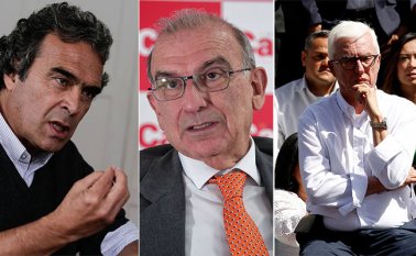 Sergio Fajardo, Humberto De la Calle y Jorge Robledo dejaron claro que pese a su respaldo a la paz, no se identifican con ninguna de las dos opciones que se disputarán la Presidencia de la República. Archivo